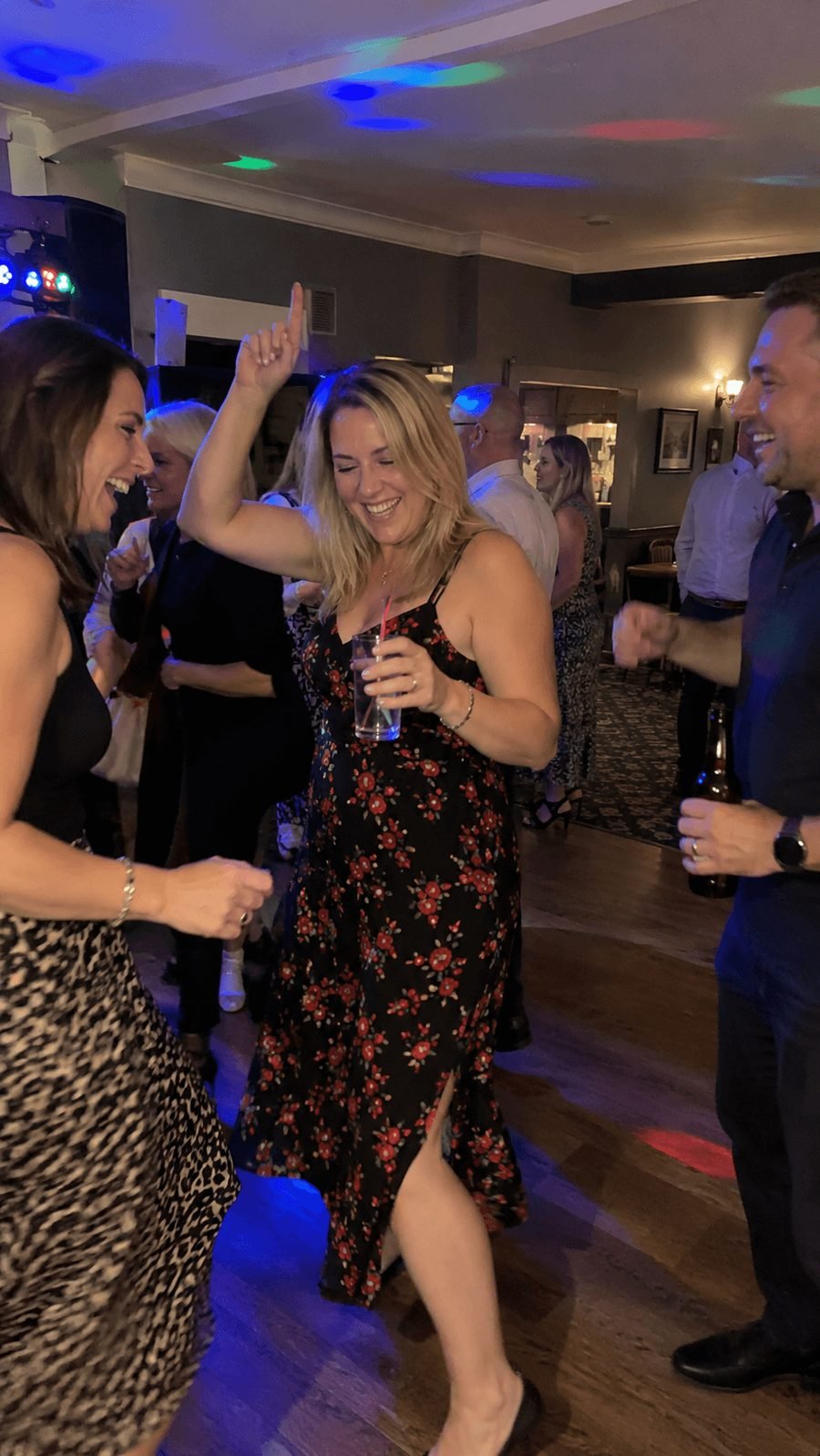 A guest dancing at a birthday party